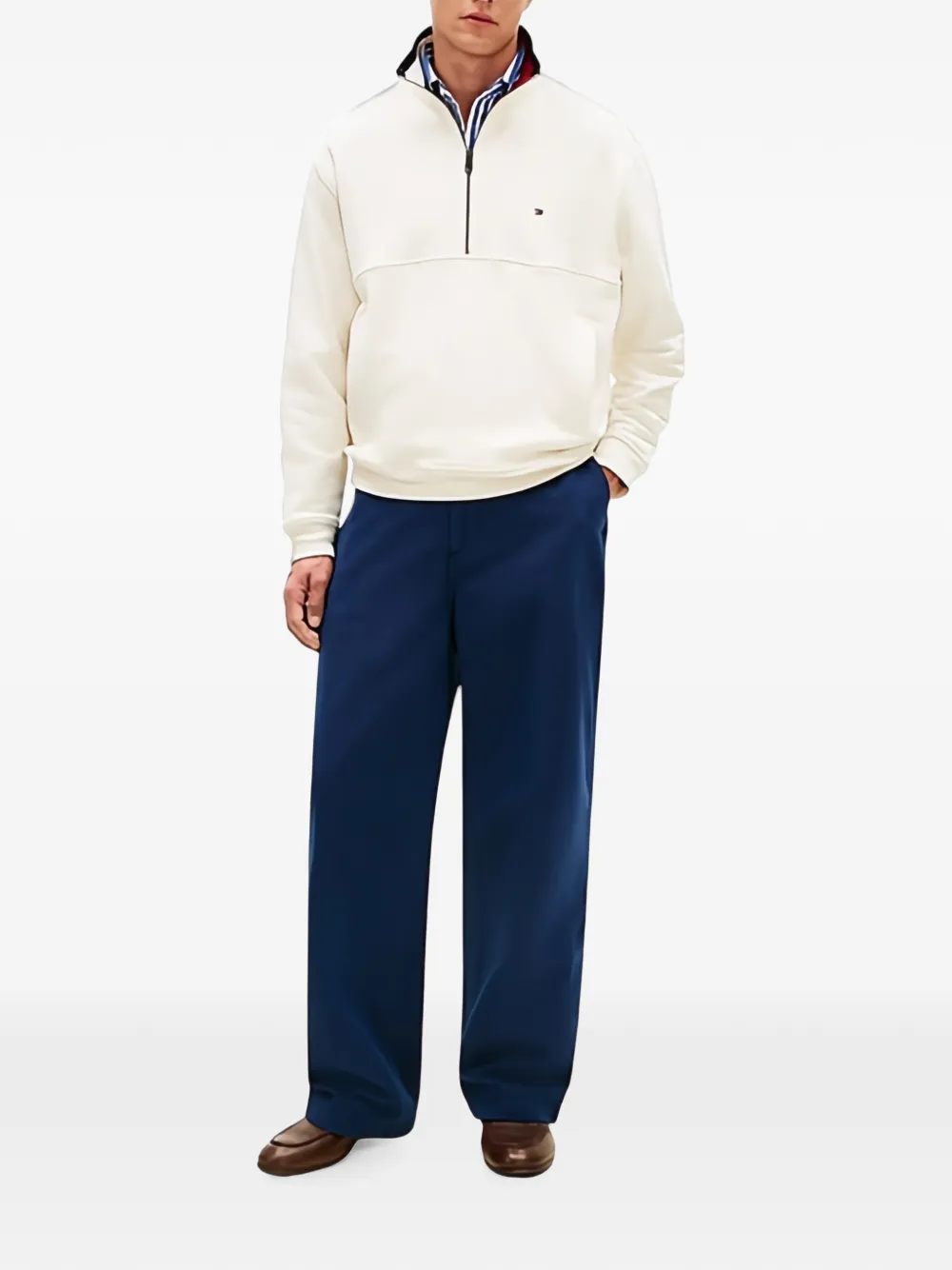 Tommy Hilfiger Flag trui met rits Beige