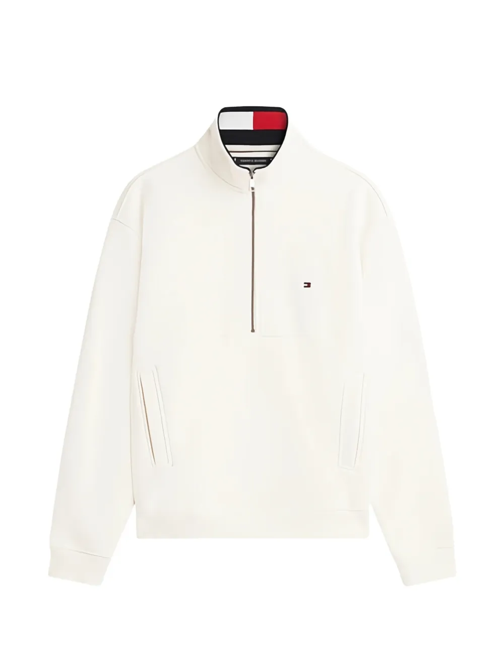 Tommy Hilfiger quarter-zip Flag sweater - Toni neutri