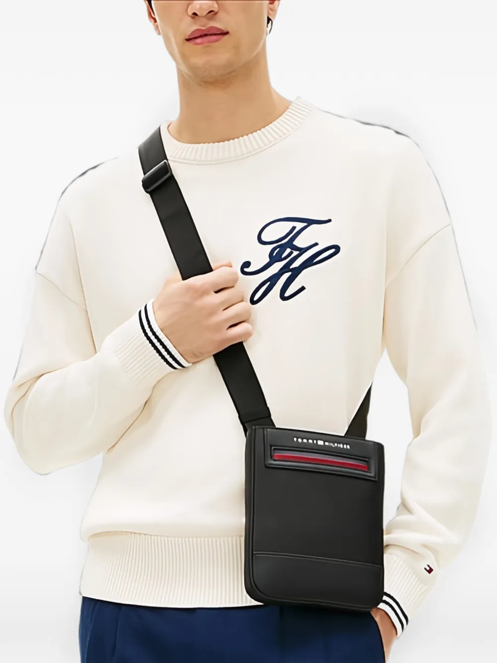 Tommy Hilfiger Messengertas met logoprint Zwart