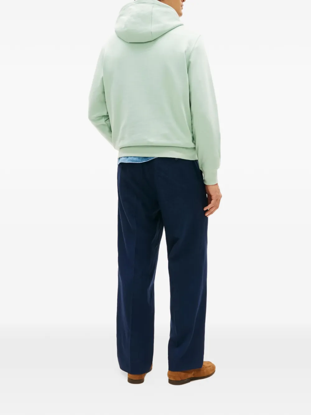 Tommy Hilfiger logo-embroidered Essential hoodie Groen