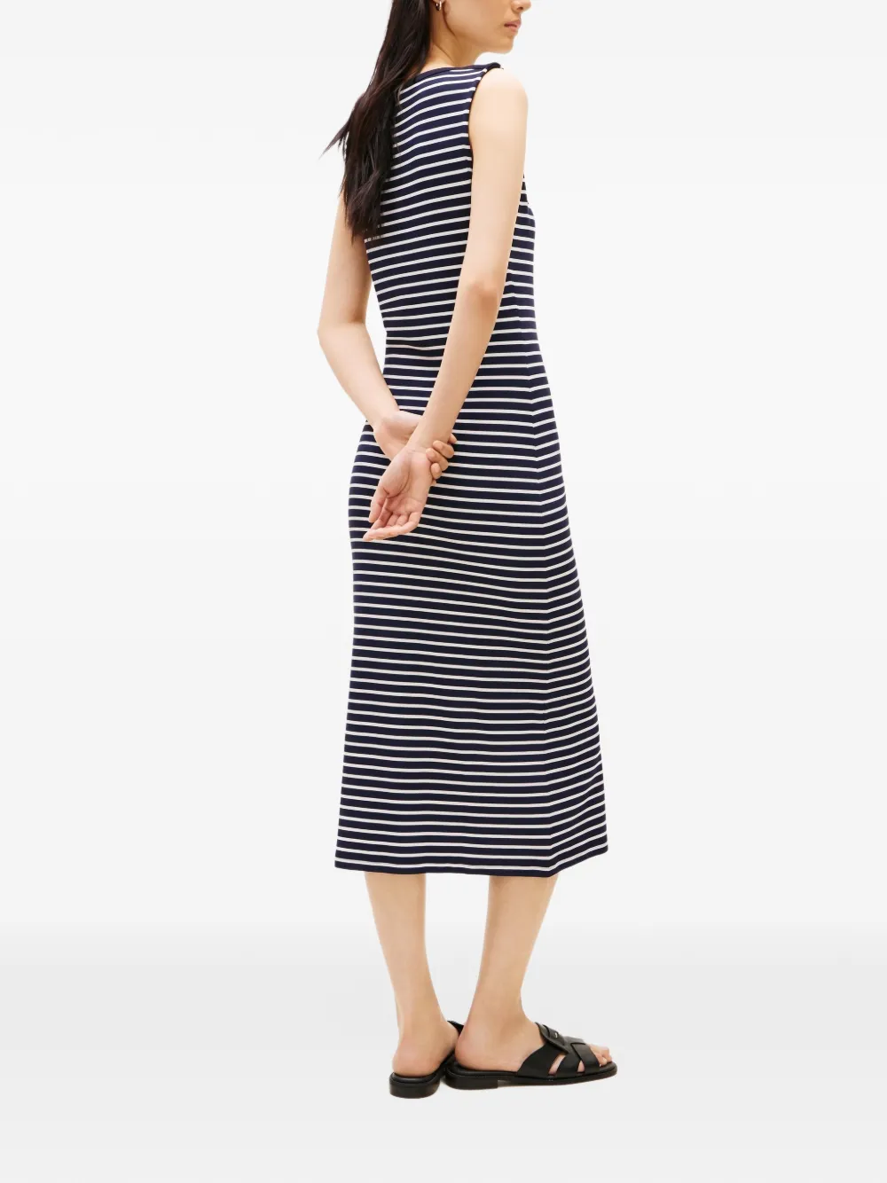 Tommy Hilfiger striped sleeveless midi dress Blauw