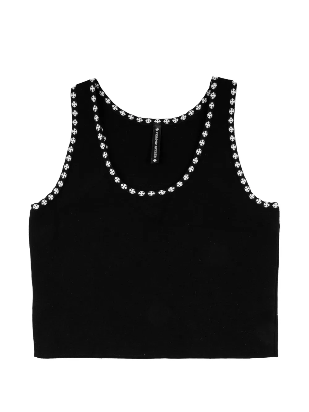Chrome Hearts Cropped-Tanktop mit Kreuz-Print - Schwarz