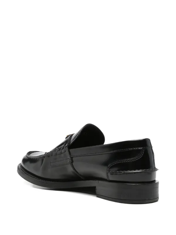 Prada Pre-Owned ロゴプレート ローファー | ブラック | FARFETCH JP