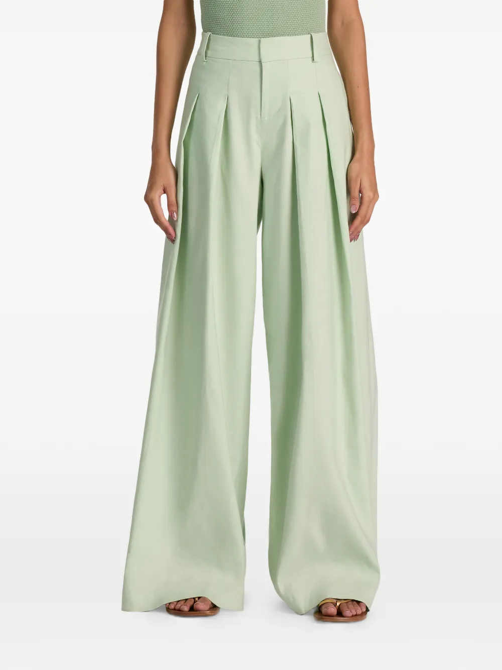 alice + olivia Blaire geplooide broek Groen