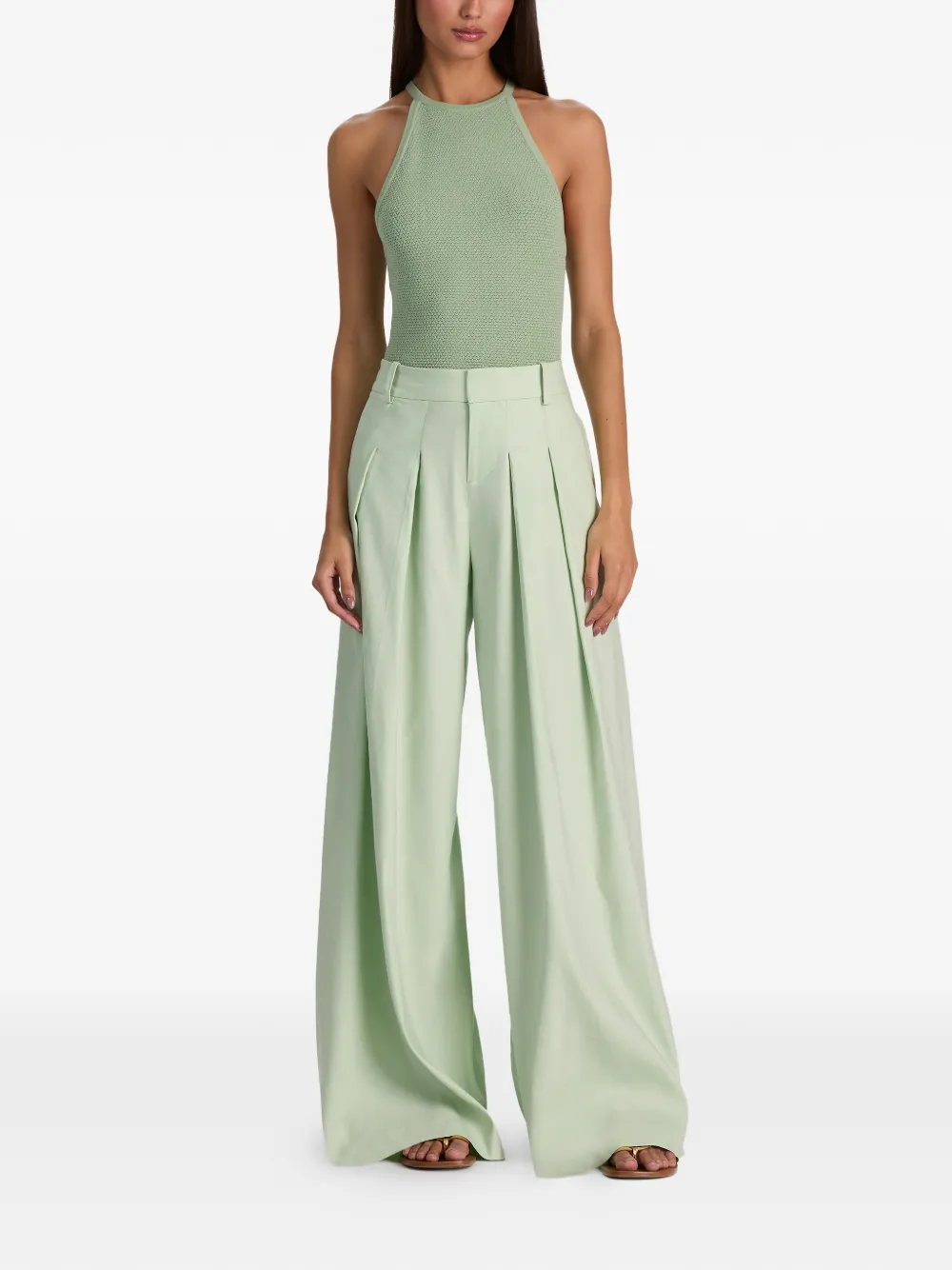 alice + olivia Blaire geplooide broek Groen