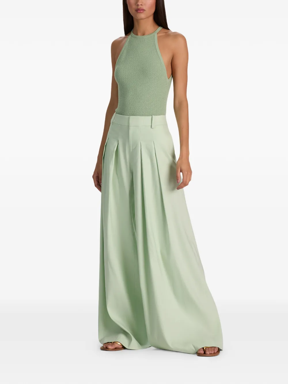 alice + olivia Blaire geplooide broek Groen