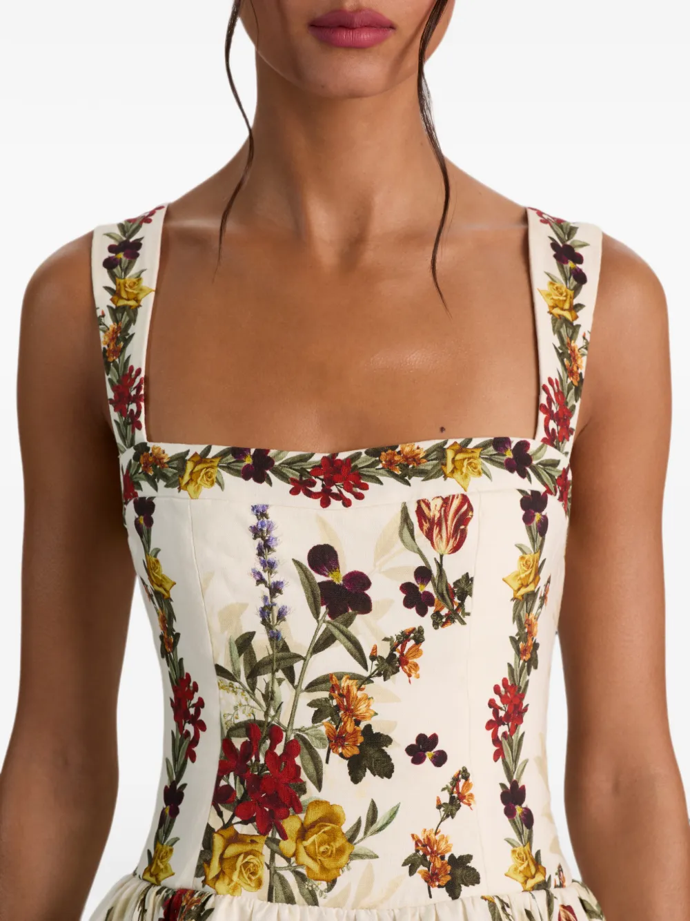 alice + olivia Vera midi-jurk Wit