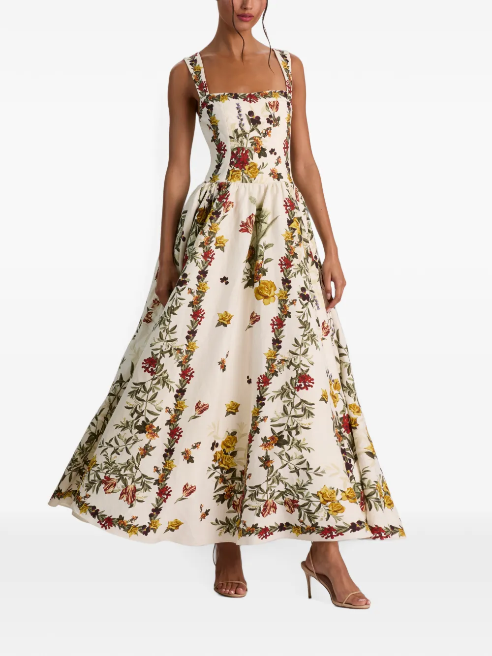 alice + olivia Vera midi-jurk Wit