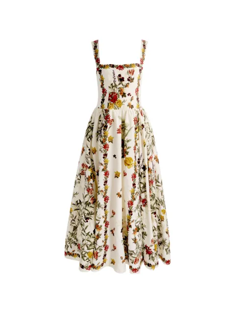 alice + olivia vestido midi Vera