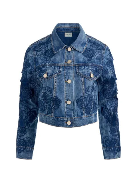alice + olivia Chloe embroidered denim jacket