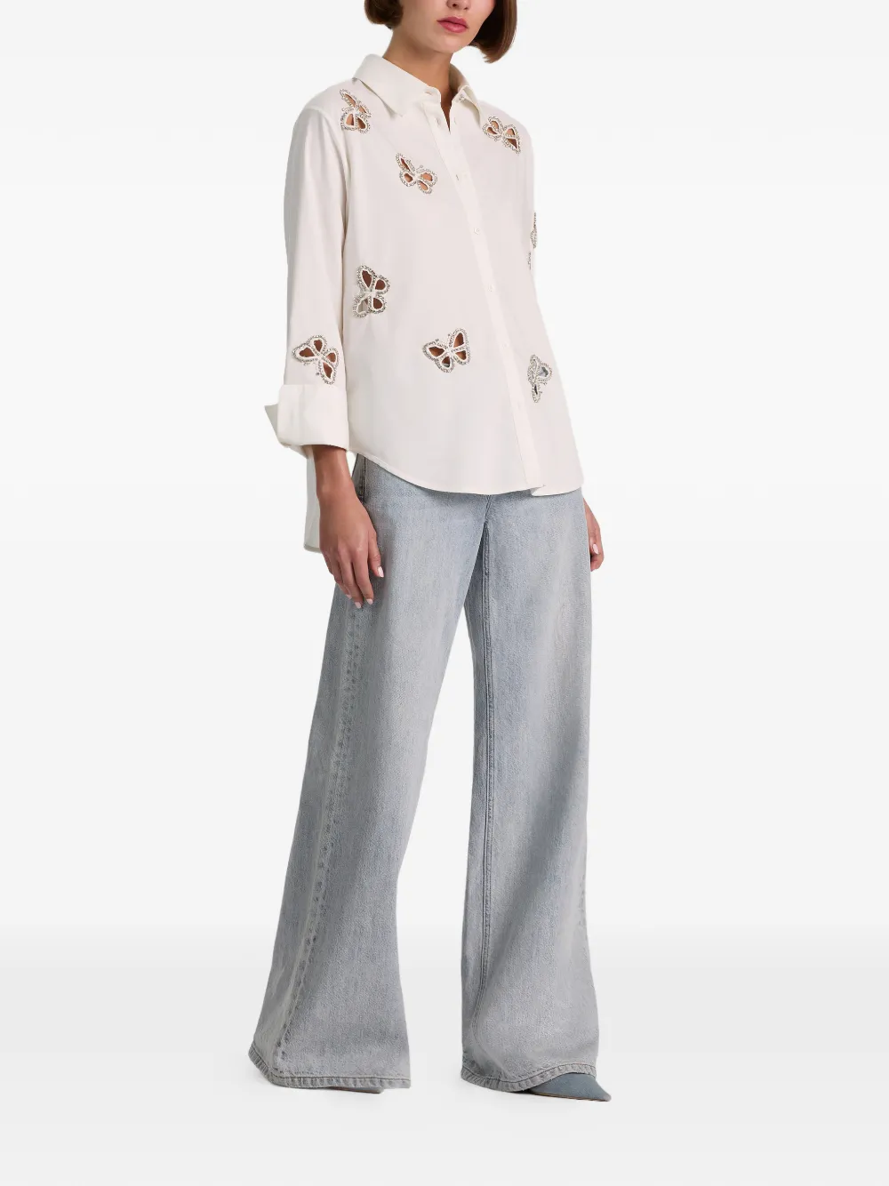 alice + olivia Finely blouse verfraaid met kristallen Wit