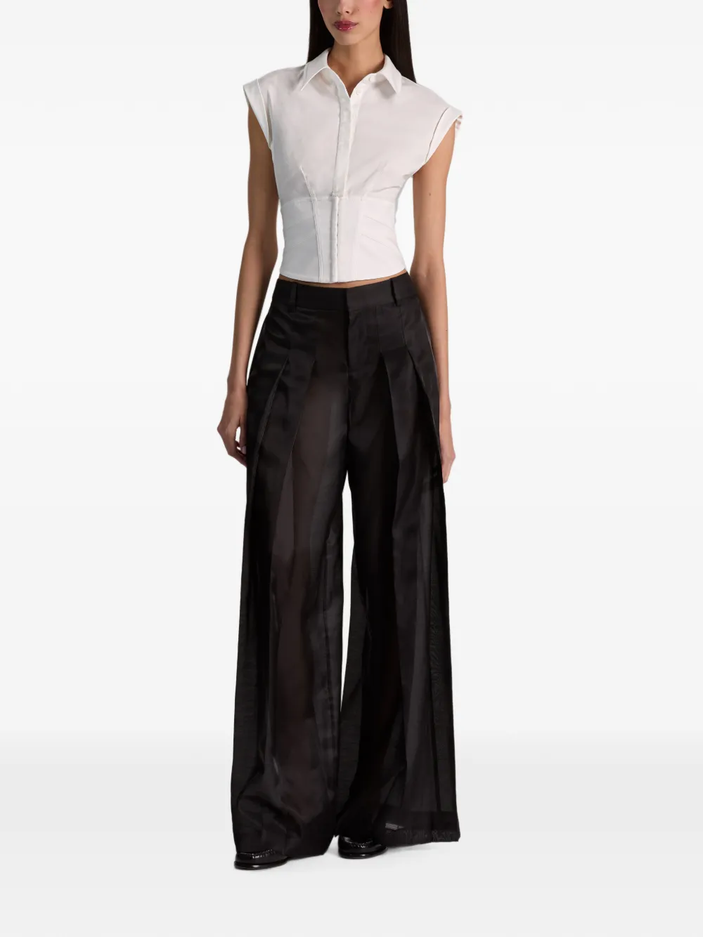 alice + olivia Kim korsettop met vlakken Wit