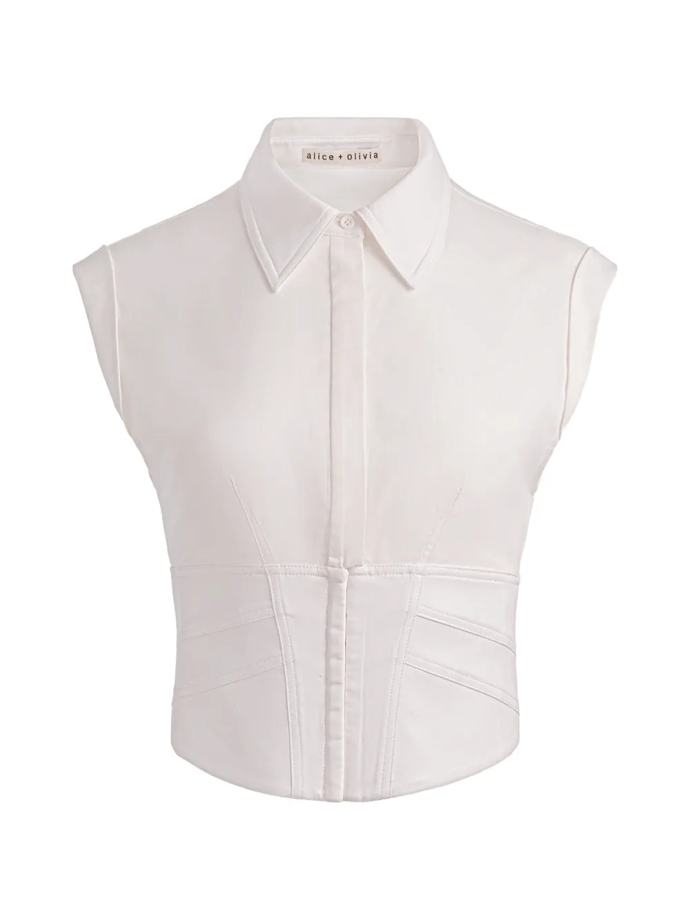 alice + olivia Kim paneled corset top - Weiß