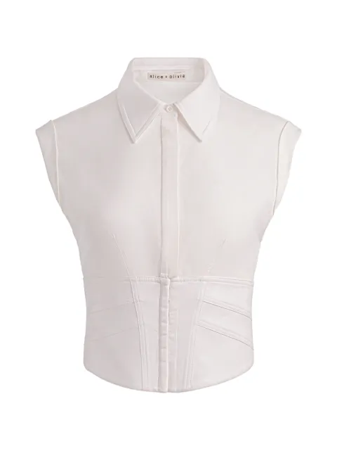 alice + olivia Kim paneled corset top