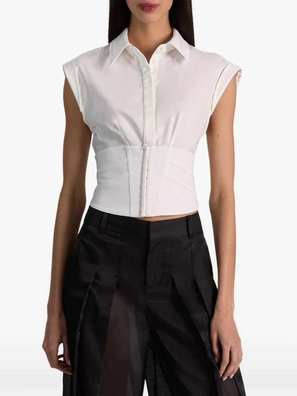 alice + olivia Kim korsettop met vlakken Wit