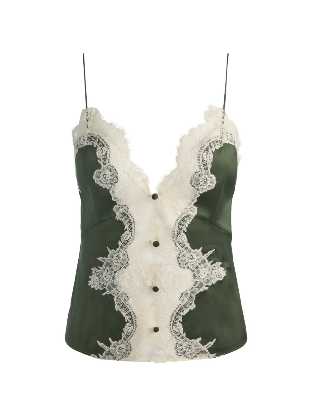 alice + olivia Camisole-Top mit Spitzenbesatz - Grün