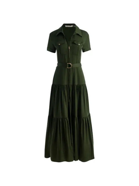 alice + olivia Lucy tiered utility maxi shirt dress