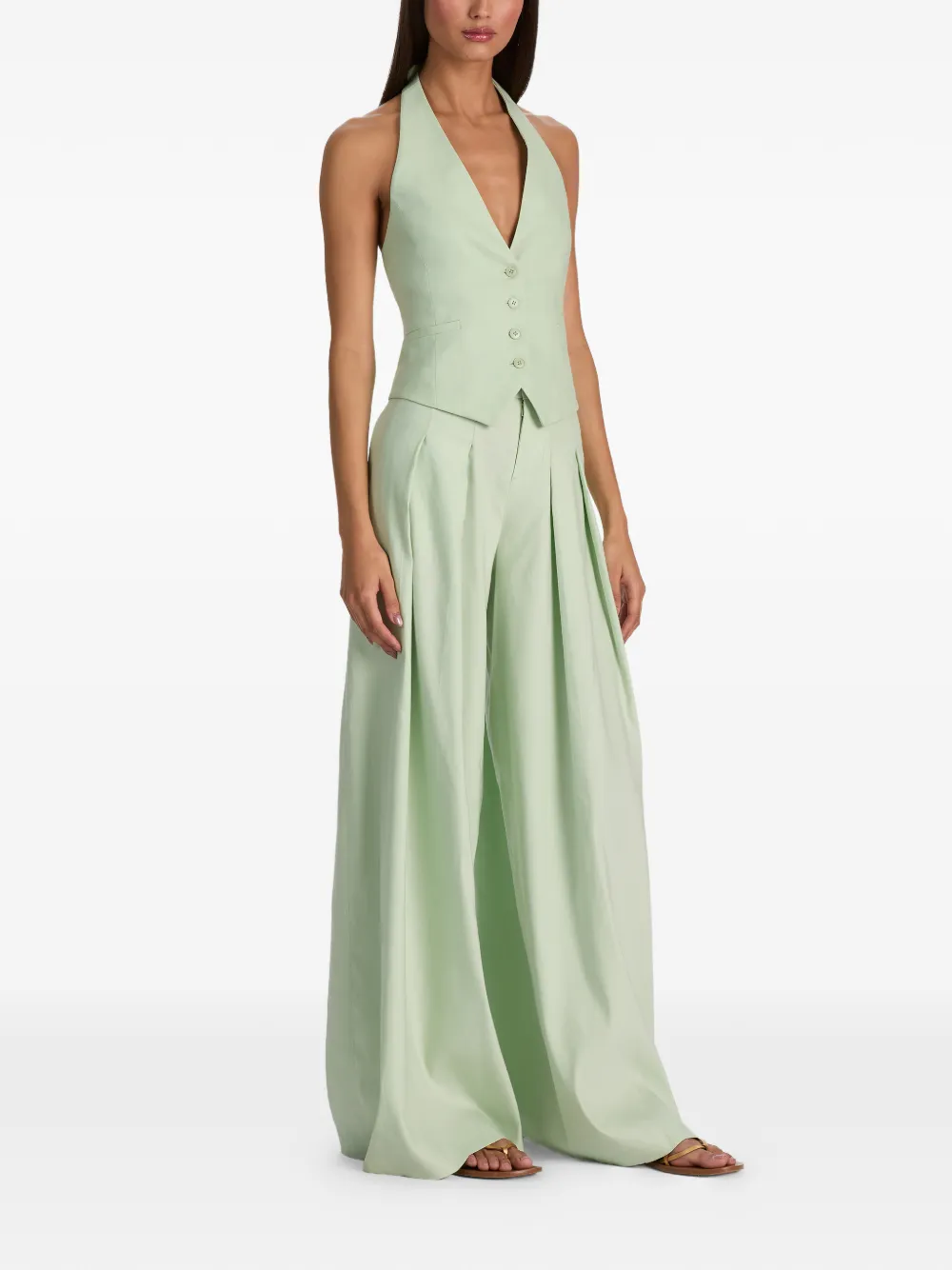 alice + olivia Erica gilet met halternek Groen