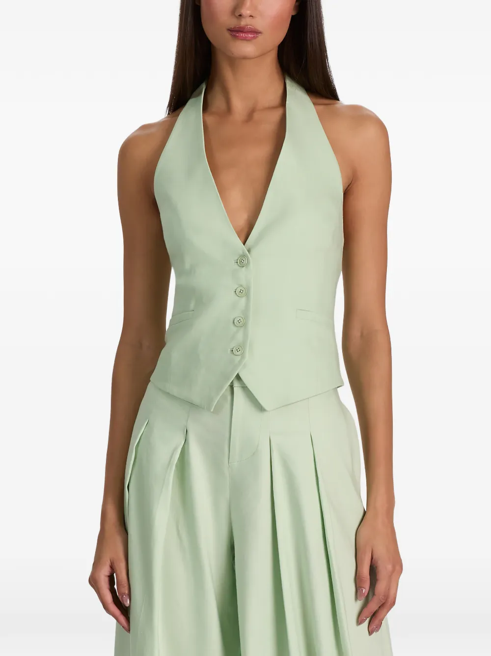 alice + olivia Erica gilet met halternek Groen