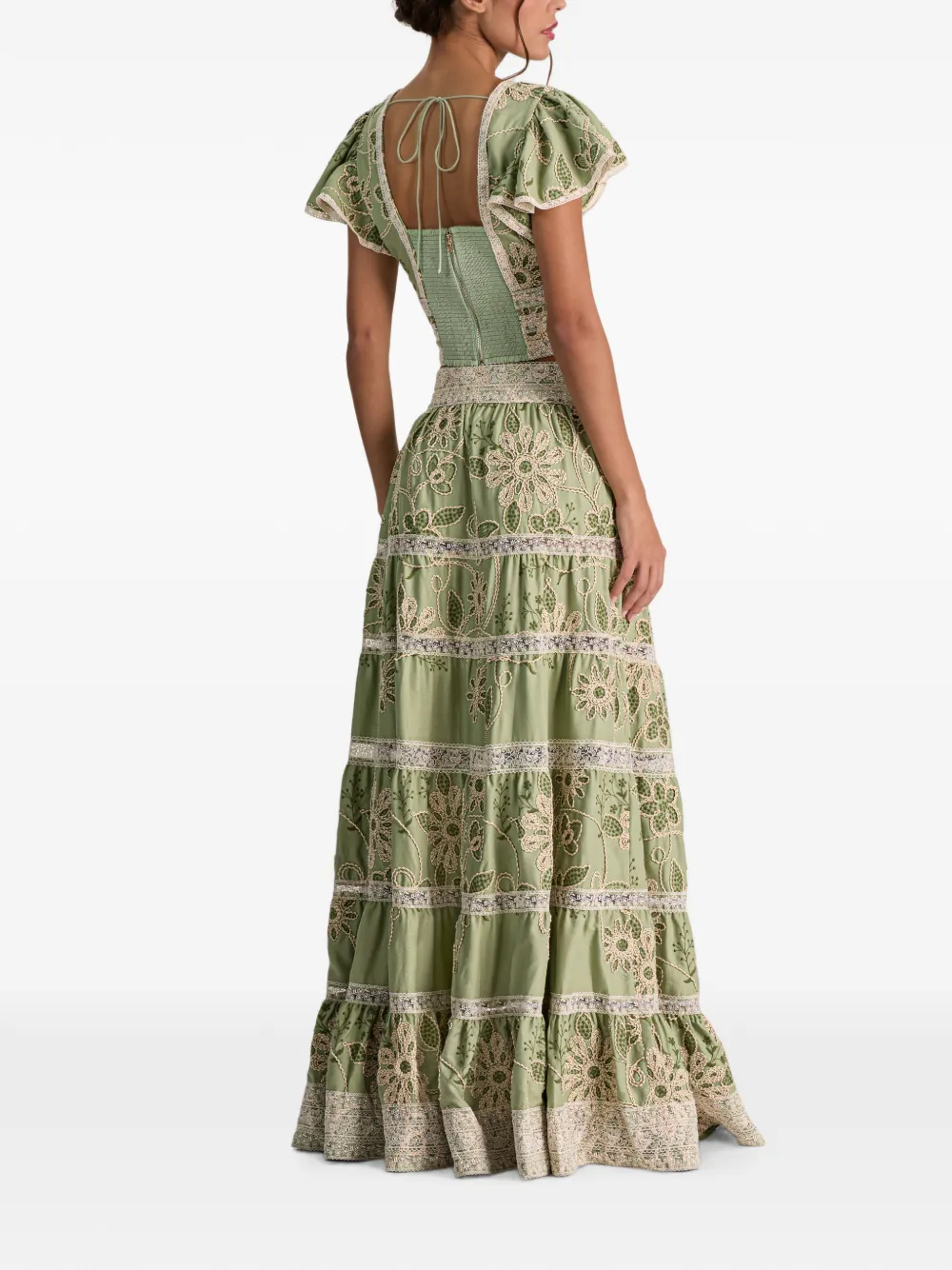 alice + olivia Keeley blouse met fladdermouwen Groen