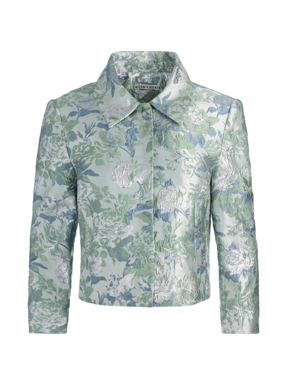alice + olivia Weston floral-jacquard jacket - Verde
