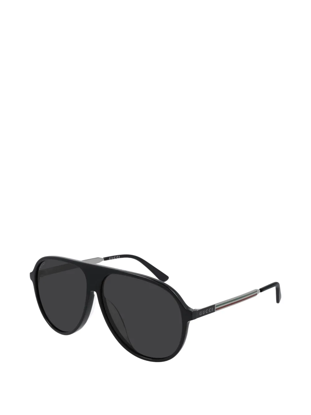 Gucci Web-stripe pilot-frame sunglasses - Schwarz