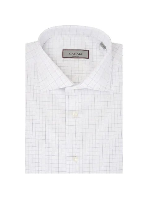 Canali check-pattern cotton shirt