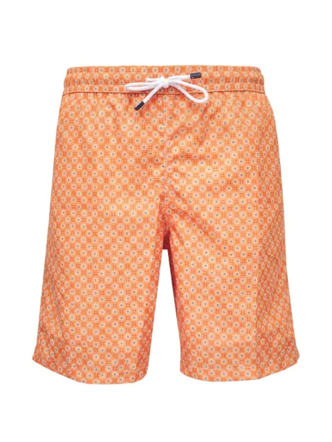 Fedeli floral-print drawstring swim shorts