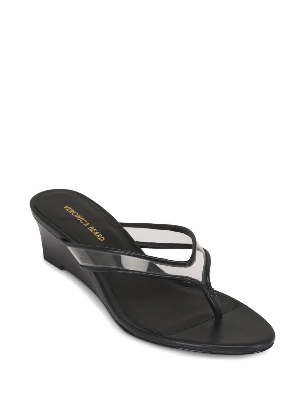 Veronica Beard Clea wedge-heel thong-strap sandals Zwart