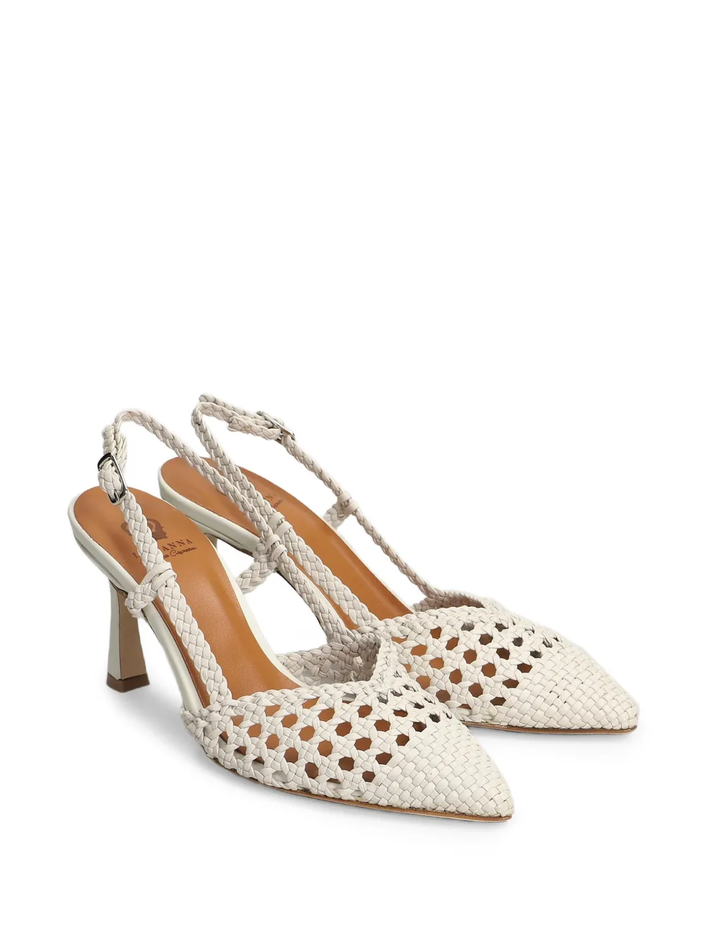 L Arianna woven slingback pumps Wit