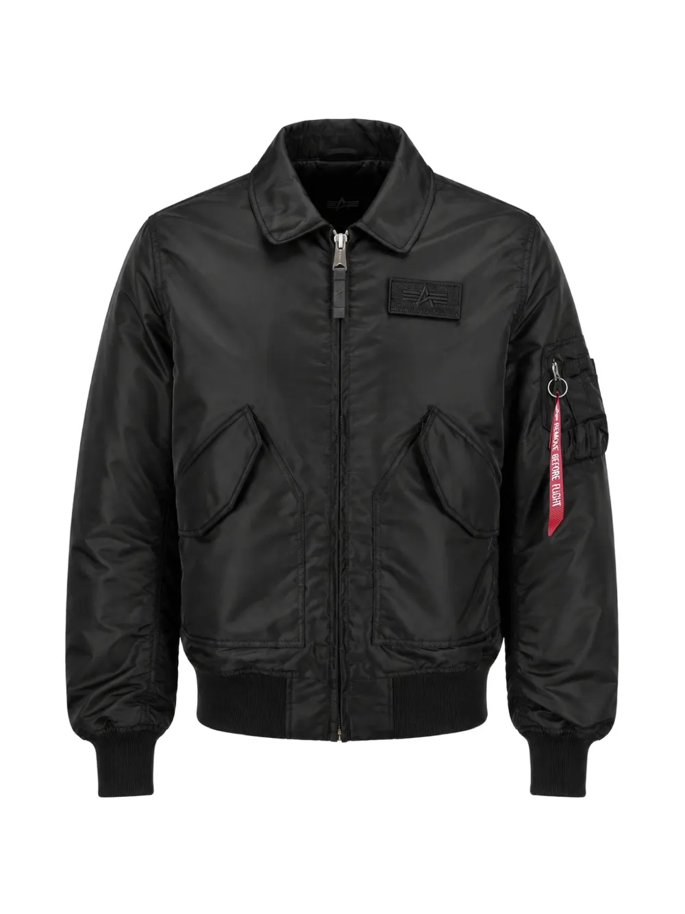 Alpha Industries CWU-36/P TT logo-patch zip-up jacket - Nero