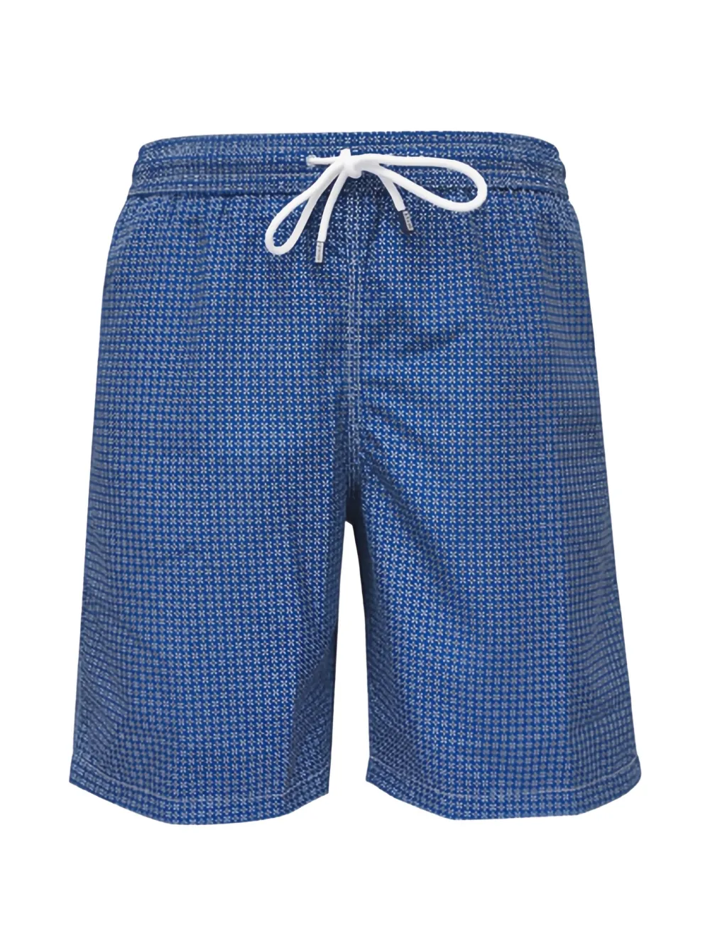 Fedeli geometric-print drawstring swim shorts - Blu