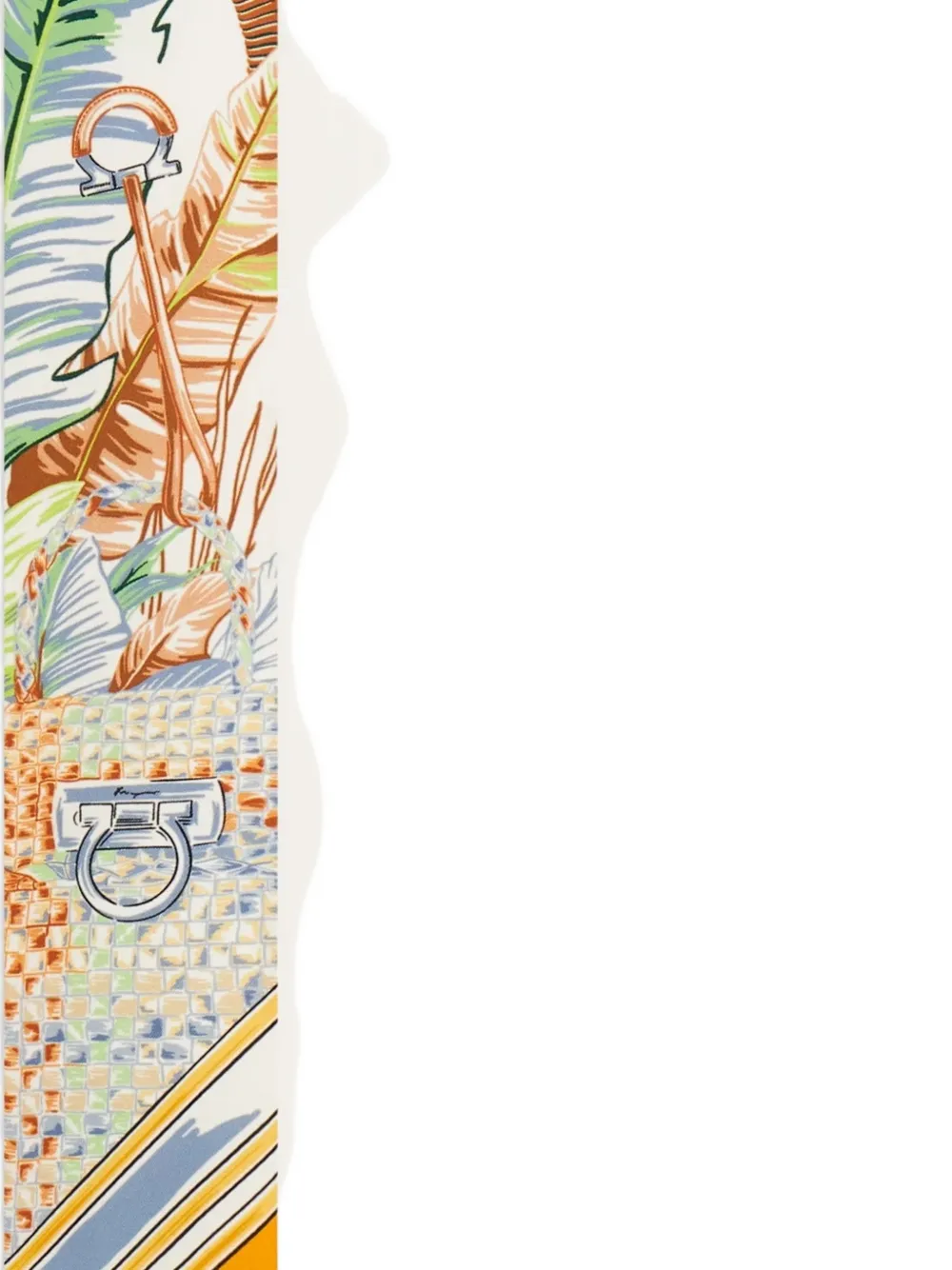 Ferragamo Zijden mini-bandeau met Felini-print Beige