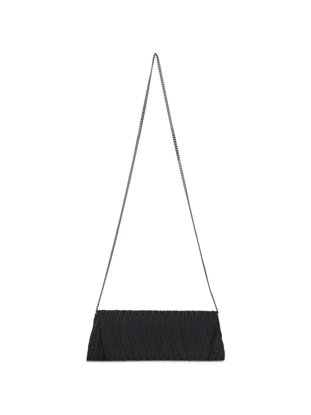 Akris Anouk geribbelde clutch met kettinghengsel Zwart