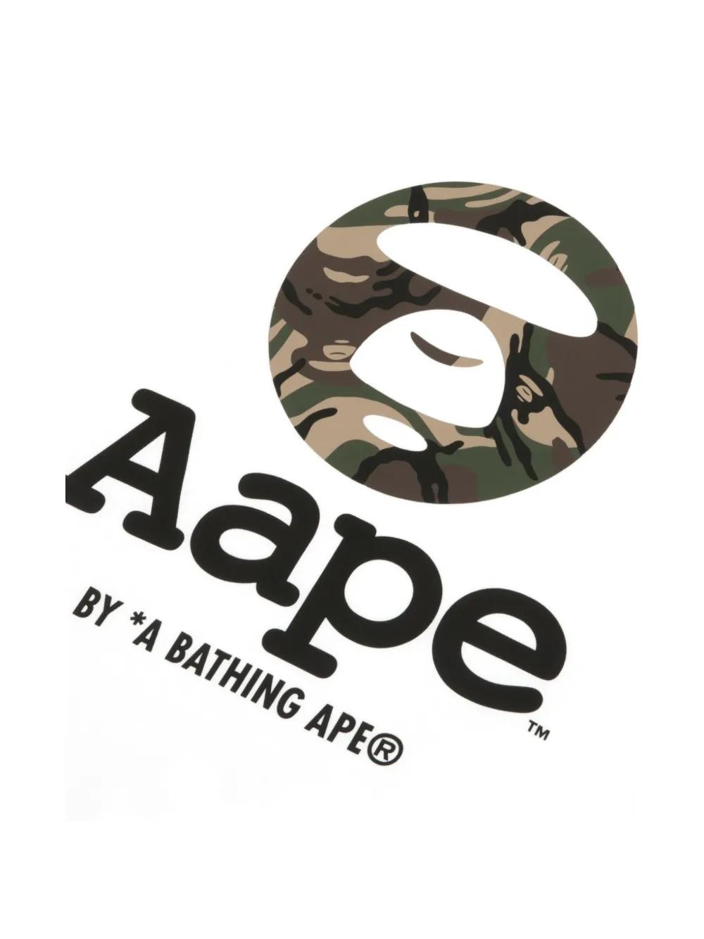 AAPE BY *A BATHING APE Moonface T-shirt met camouflage-print Wit