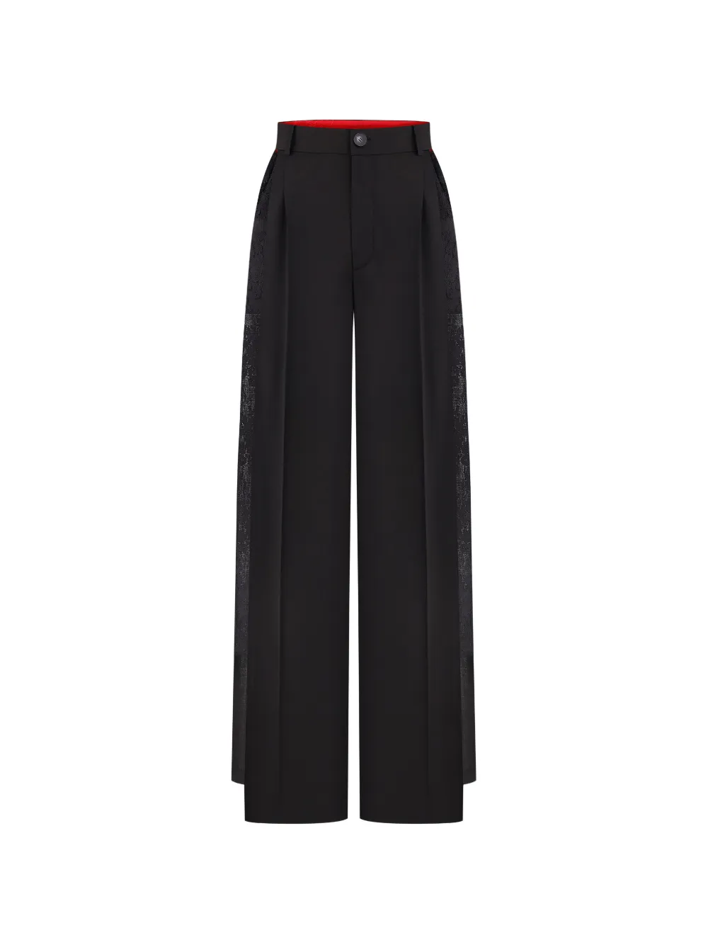 FROLOV lace-panelled pleated trousers - Nero