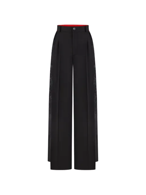 FROLOV pantalones con panel de encaje