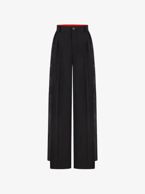 FROLOV lace-panelled pleated trousers