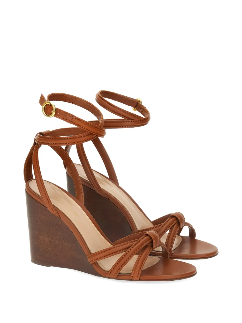 Gianvito Rossi Rabat Wedge wrap-around sandals Bruin