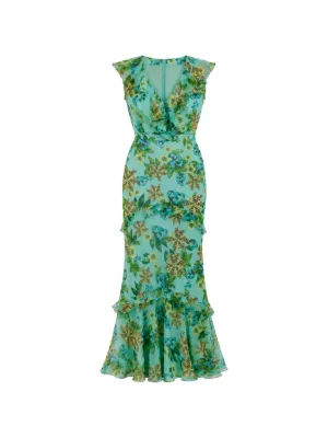 Saloni Isabel floral-print Maxi Dress | Green