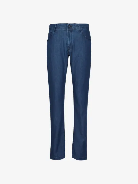 Kiton logo-patch jeans
