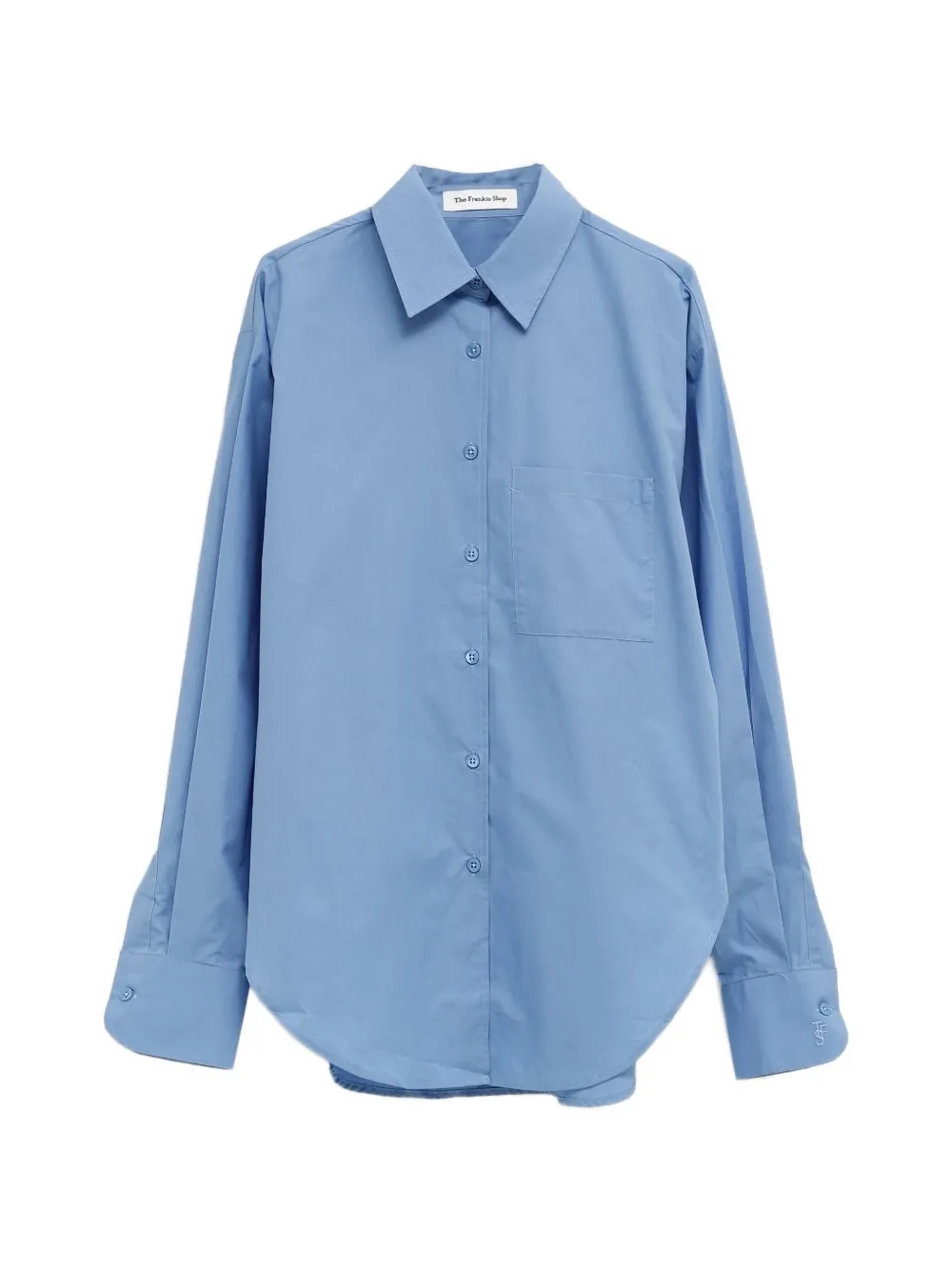 The Frankie Shop Lui curved-hem shirt - Blu