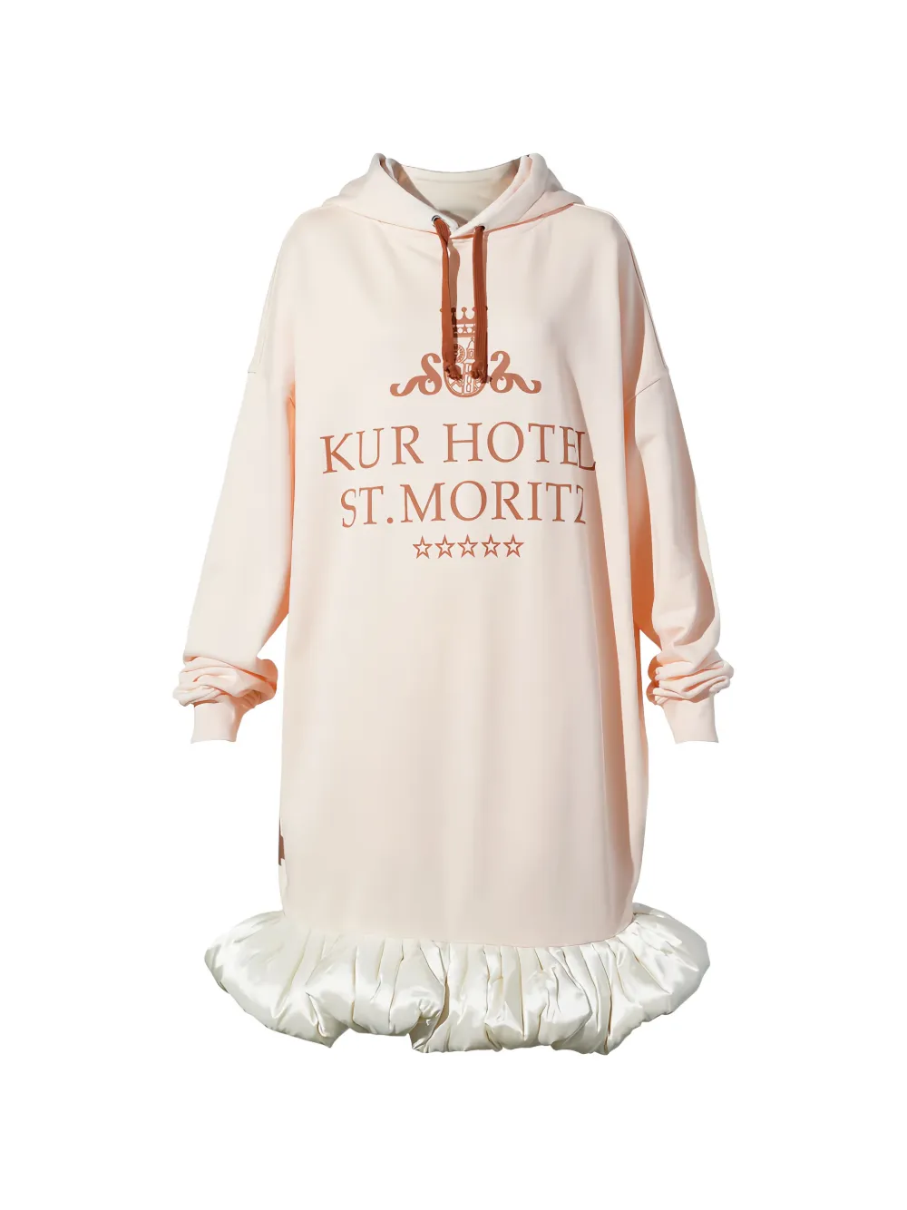 Laura Andrashko mini St. Moritz ruffle-trim hoodie dress - Rosa