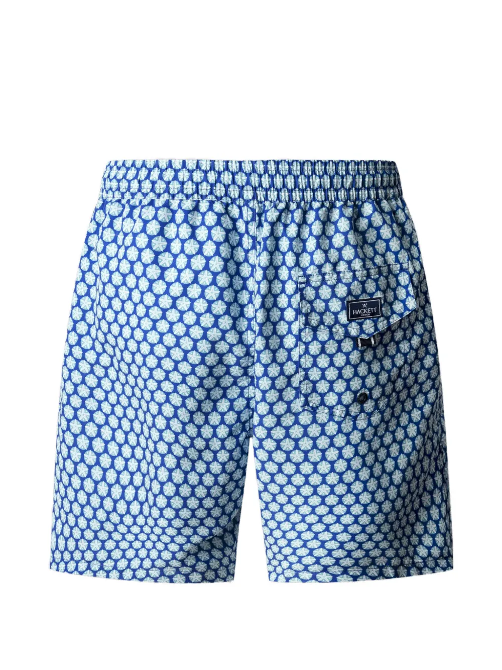 Hackett Seashell-print Drawstring Swim Shorts In Blue