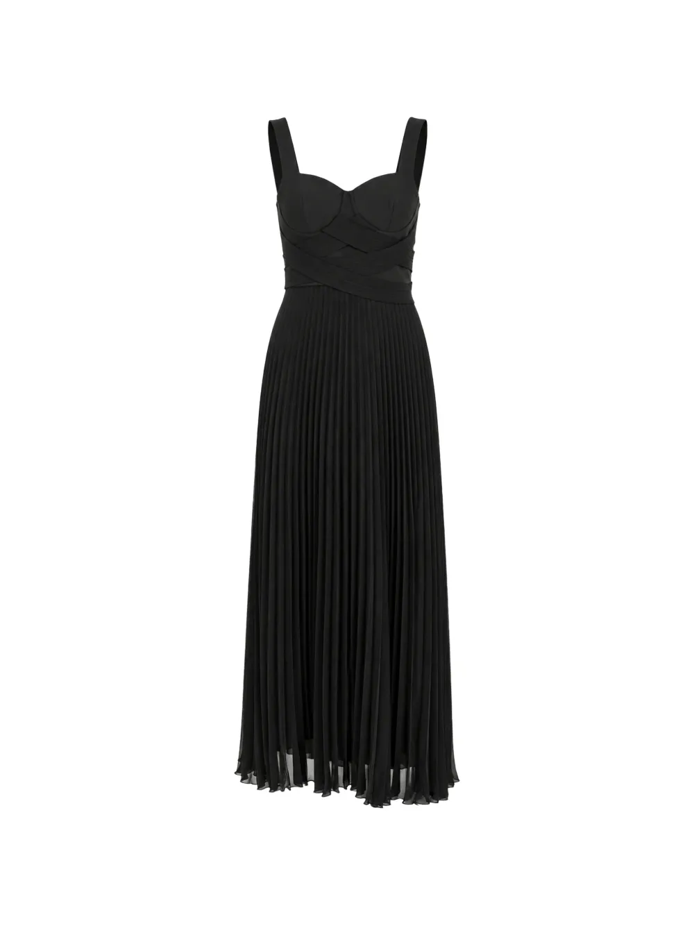 Patrizia Pepe pleated bandage-style maxi dress - Nero