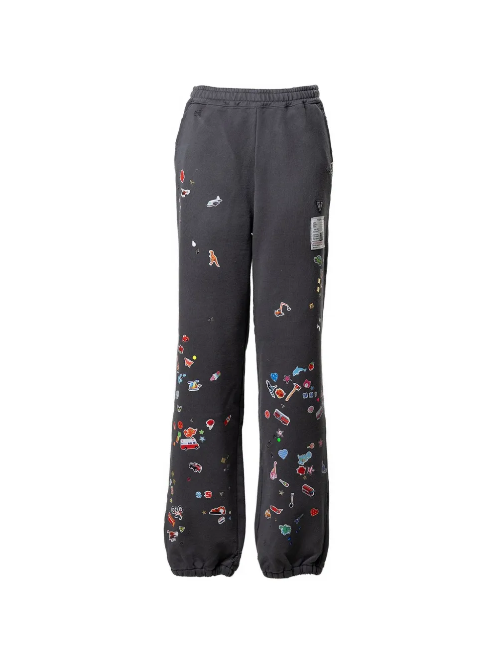 Maison MIHARA YASUHIRO patch-detail distressed track pants - Grigio