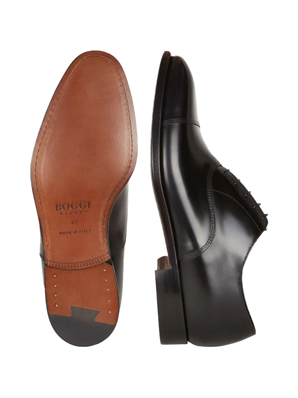 Boggi Milano cap-toe lace-up derby shoes Zwart