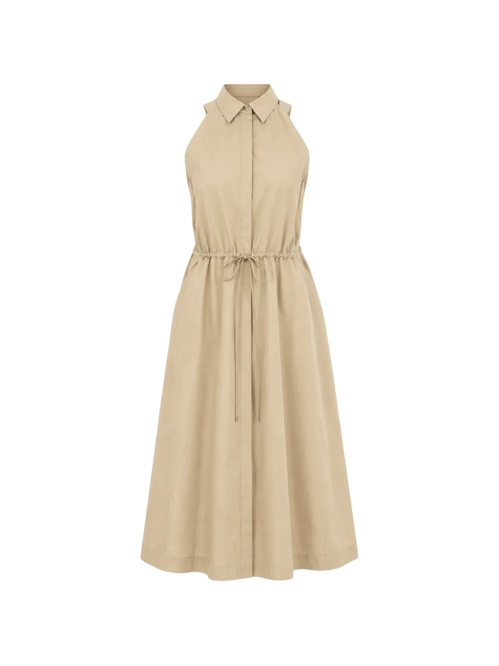 BOSS sleeveless drawstring-waist midi dress - Toni neutri