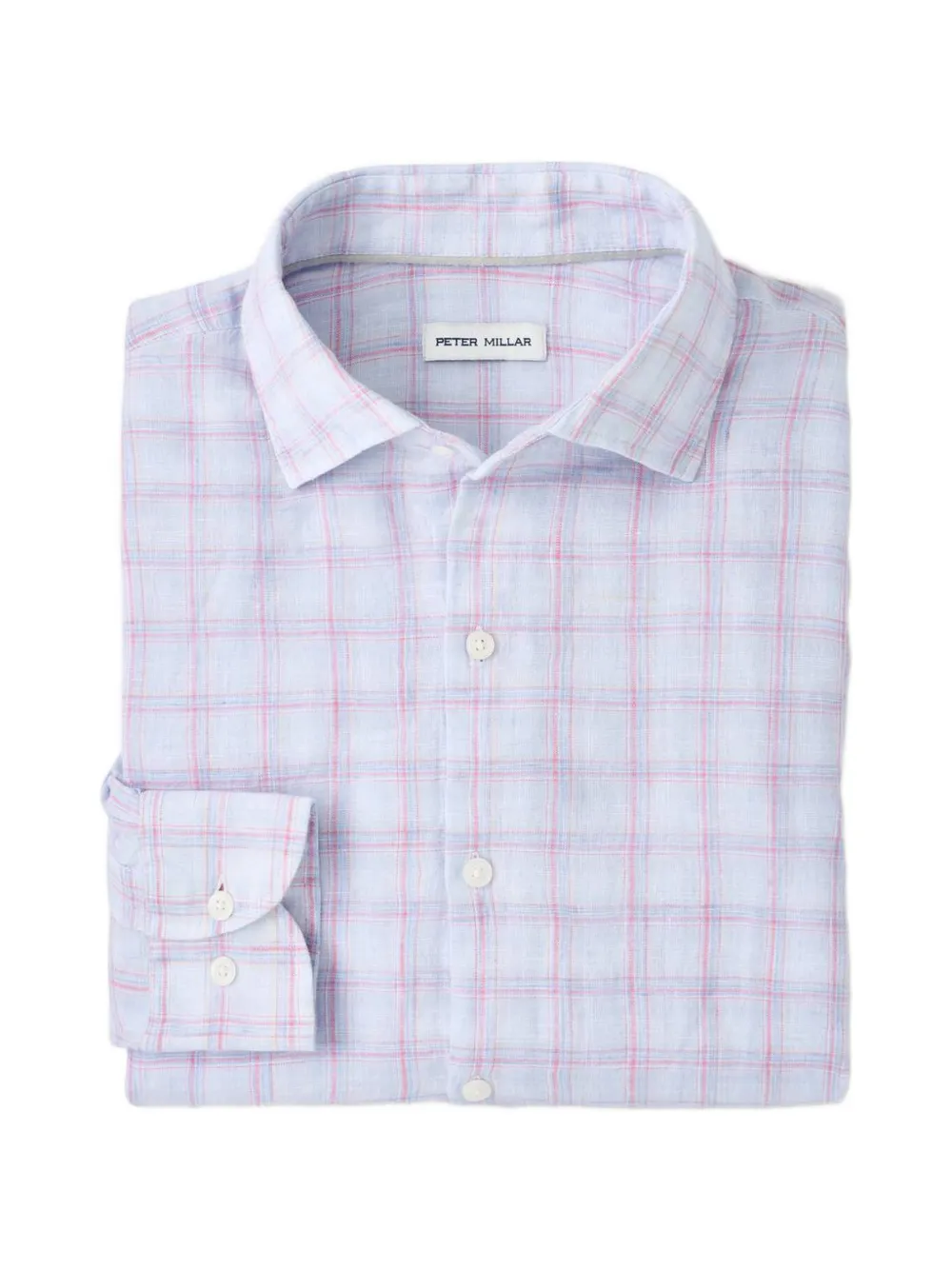 Peter Millar Frisbee Linen Sport Shirt In Blue
