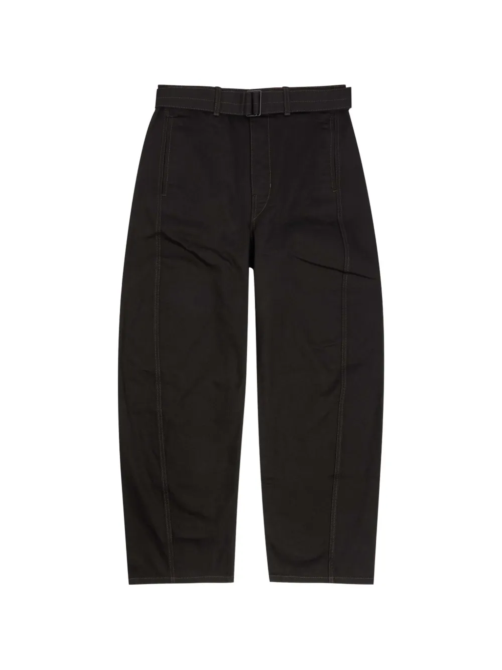 LEMAIRE Twisted belted topstitched jeans - Nero